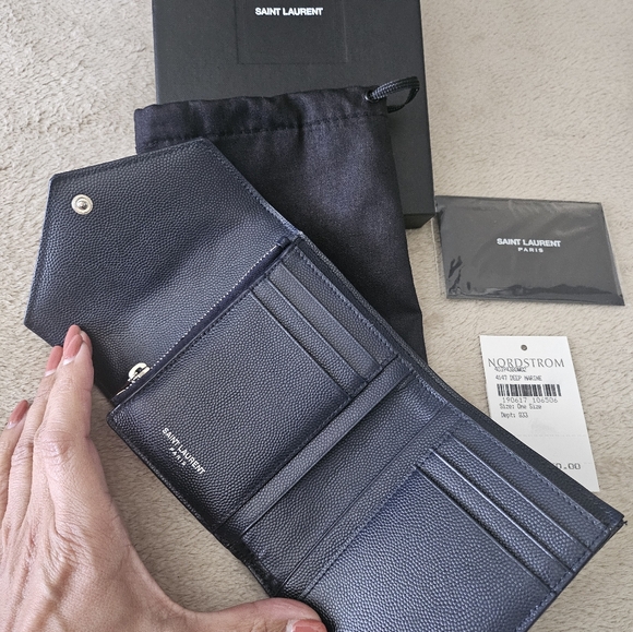 YSL trifold wallet Navy Blue - Picture 3 of 8